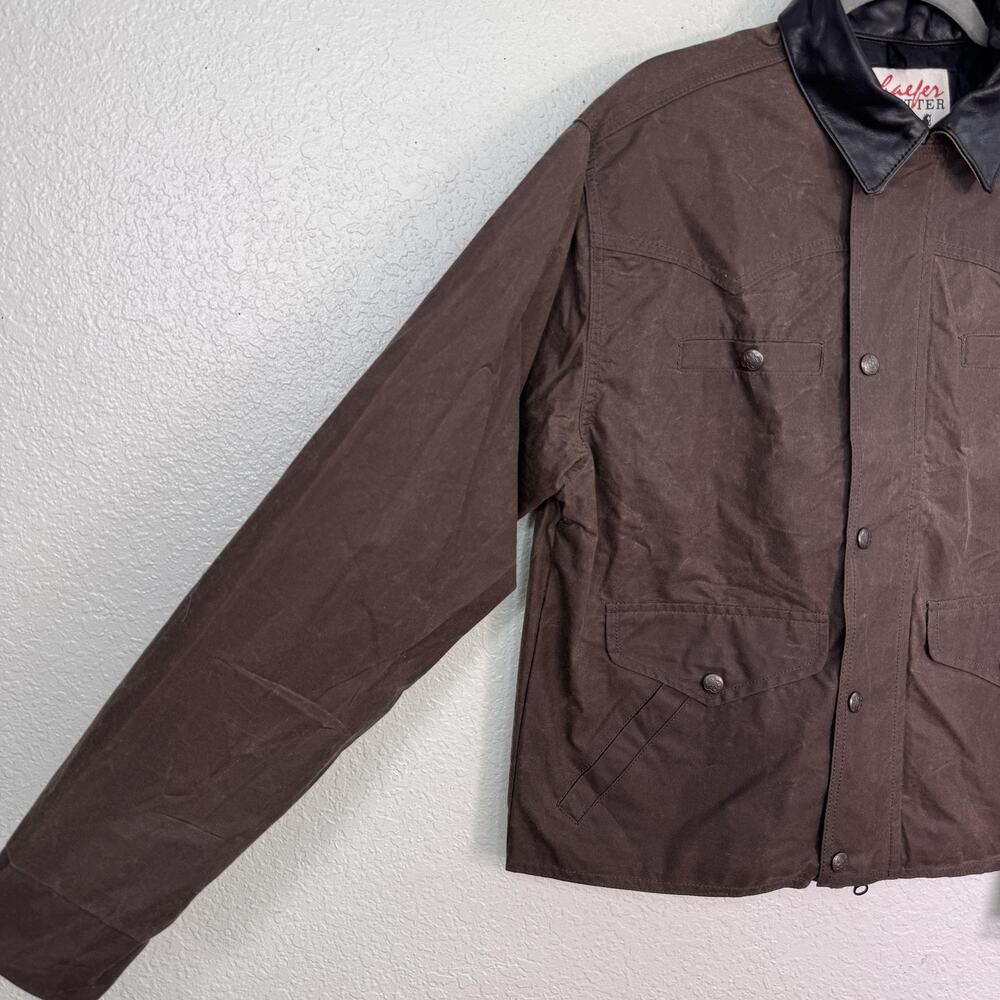 Schaefer Outfitter Rangewax Summit Jacket Mens Medium Brown Waxed Cotton Western - Picture 7 of 14